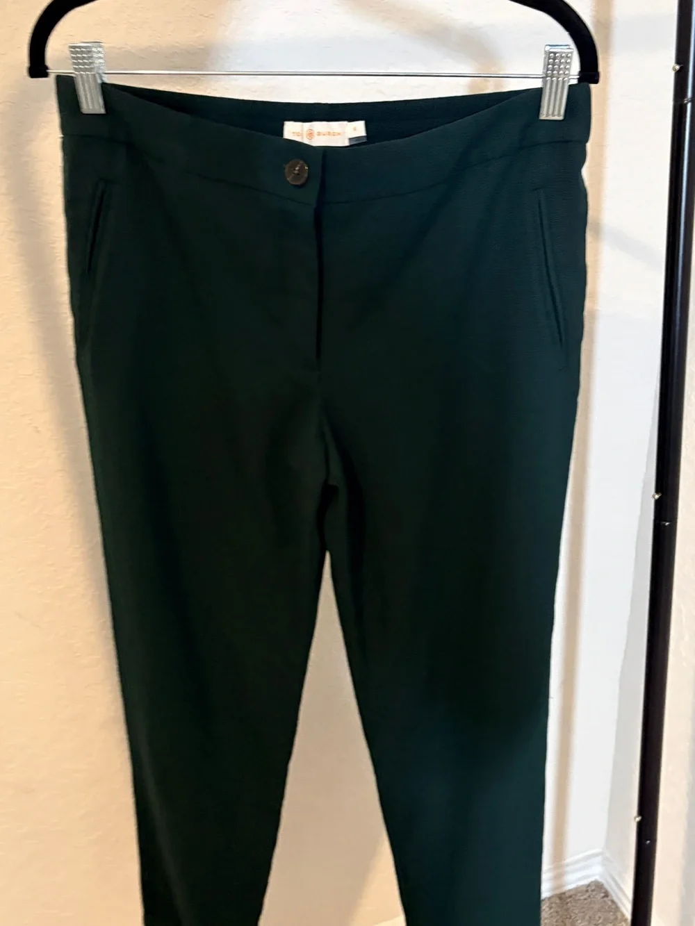 Tory Burch Dark Green Knit Pants 98% Wool